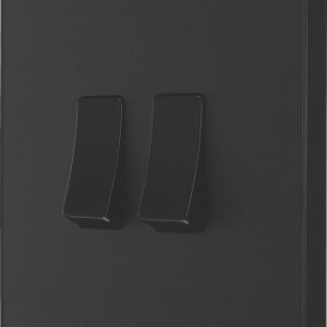British General Evolve 20 A  16AX 2-Gang 2-Way Light Switch  Matt Black with Black Inserts