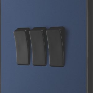 British General Evolve 20 A  16AX 3-Gang 2-Way Light Switch  Blue with Black Inserts