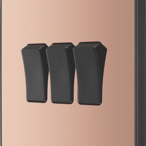 British General Evolve 20 A  16AX 3-Gang 2-Way Light Switch  Copper with Black Inserts