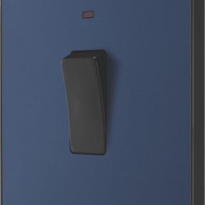 British General Evolve 20A 1-Gang DP Control Switch Blue with LED with Black Inserts