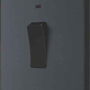 British General Evolve 20A 1-Gang DP Control Switch Grey with LED with Black Inserts
