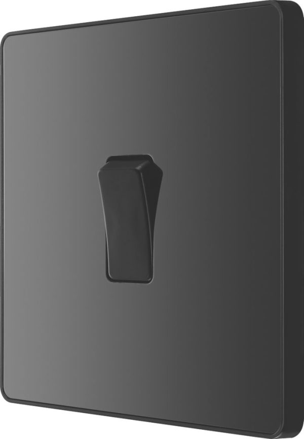 British General Evolve 20A 16AX 1-Gang 2-Way Light Switch  Black Chrome