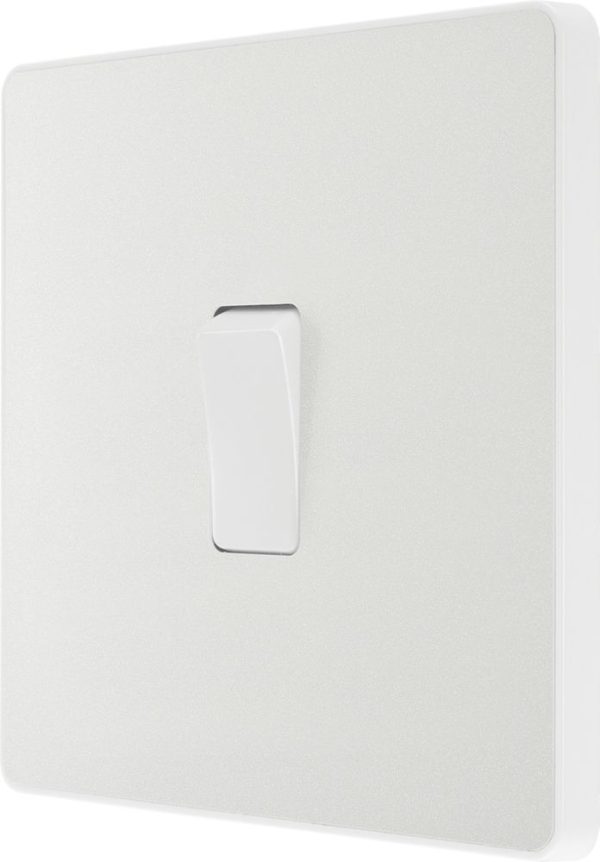 British General Evolve 20A 16AX 1-Gang 2-Way Light Switch  Pearlescent White with White Inserts