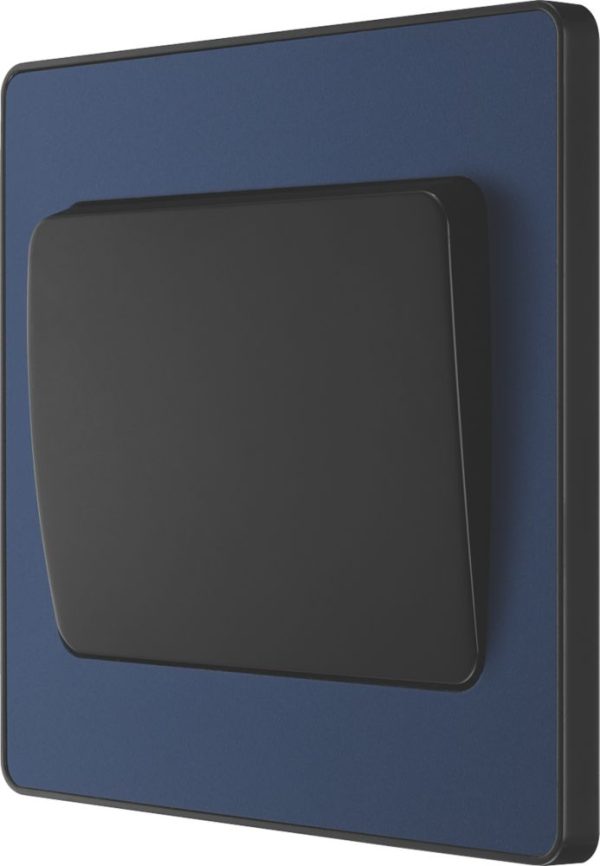 British General Evolve 20A 16AX 1-Gang 2-Way Wide Rocker Light Switch  Blue with Black Inserts