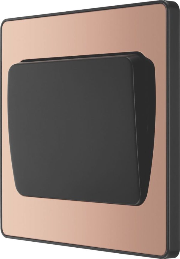 British General Evolve 20A 16AX 1-Gang 2-Way Wide Rocker Light Switch  Copper with Black Inserts