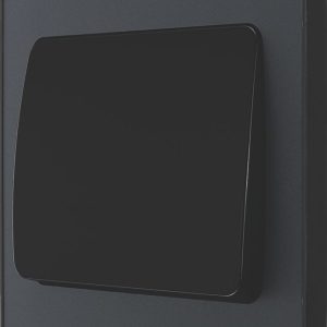 British General Evolve 20A 16AX 1-Gang 2-Way Wide Rocker Light Switch  Grey with Black Inserts