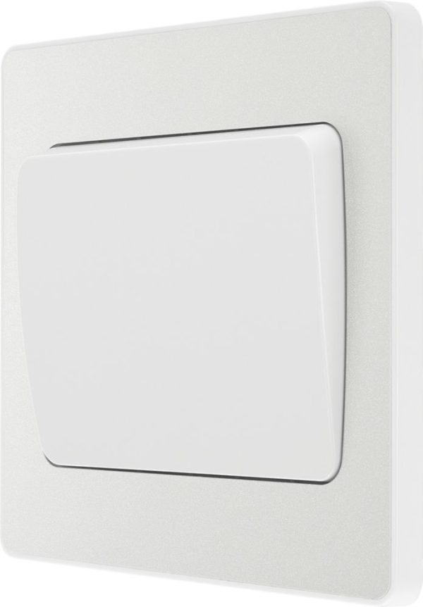 British General Evolve 20A 16AX 1-Gang 2-Way Wide Rocker Light Switch  Pearlescent White with White Inserts