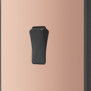 British General Evolve 20A 16AX 1-Gang Intermediate Light Switch Copper with Black Inserts