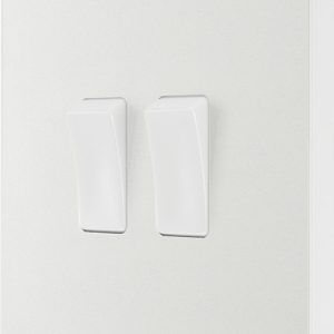 British General Evolve 20A 16AX 2-Gang 2-Way Light Switch  Pearlescent White with White Inserts
