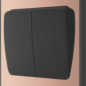 British General Evolve 20A 16AX 2-Gang 2-Way Wide Rocker Light Switch  Copper with Black Inserts