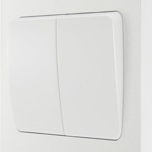 British General Evolve 20A 16AX 2-Gang 2-Way Wide Rocker Light Switch  Pearlescent White with White Inserts