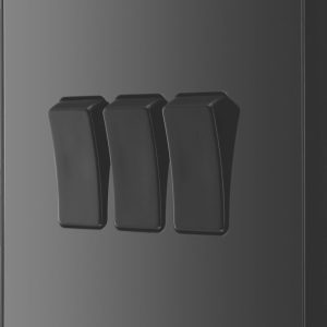 British General Evolve 20A 16AX 3-Gang 2-Way Light Switch  Black Chrome