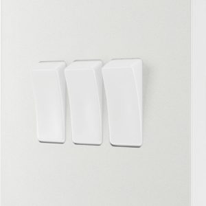 British General Evolve 20A 16AX 3-Gang 2-Way Light Switch  Pearlescent White with White Inserts