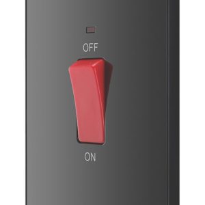 British General Evolve 45A 2-Gang 2-Pole Cooker Switch Black with LED