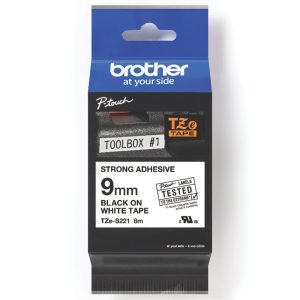 Brother TZES221 Strong Adhesive Labelling Tape 9mm x 8m