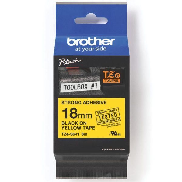 Brother TZES641 Strong Adhesive Labelling Tape 18mm x 8m