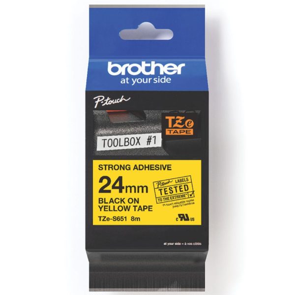 Brother TZES651 Strong Adhesive Labelling Tape 24mm x 8m
