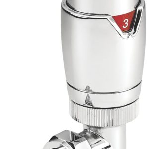 Cassellie  15mm x 1/2" Chrome Angled & L/S  Thermostatic Radiator