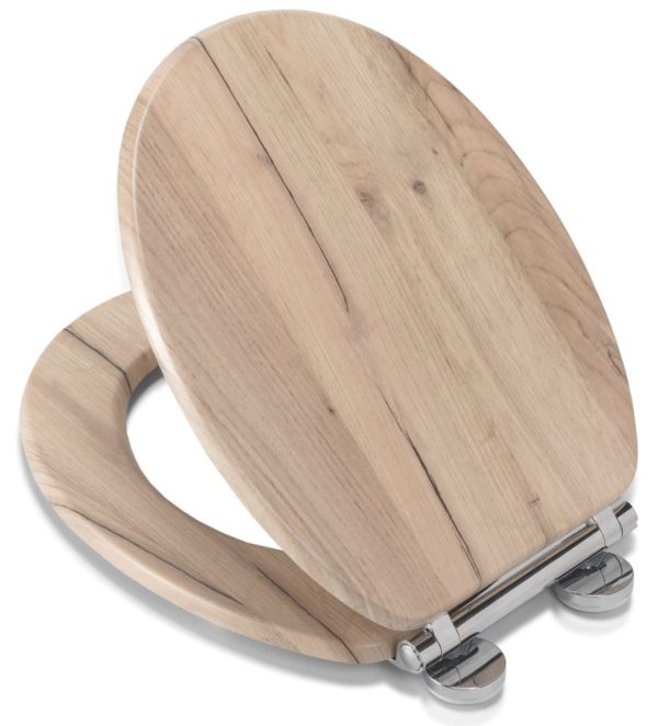 Croydex Corella Soft-Close with Quick-Release Flex-Fix Toilet Seat Moulded Wood Grey Oak
