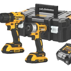 DeWalt DCK2060D2T-SFGB 18V 2 x 2.0Ah Li-Ion XR Brushless Cordless Combi Drill and Impact Driver Twin Pack