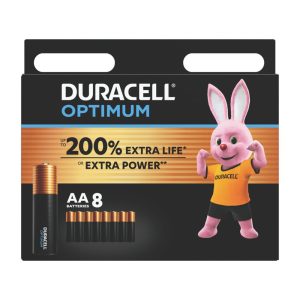 Duracell Optimum AA 1.5V Alkaline Batteries 8 Pack