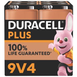 Duracell Plus  9V Alkaline Batteries 4 Pack