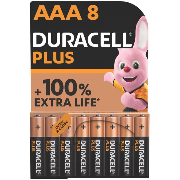 Duracell Plus AAA 1.5V Alkaline Batteries 8 Pack
