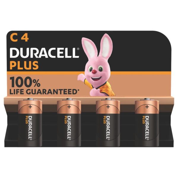 Duracell Plus C 1.5V Alkaline Batteries 4 Pack