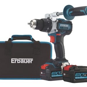 Erbauer ECDT18-Li-2 18V 2 x 5.0Ah Li-Ion EXT Brushless Cordless Combi Drill