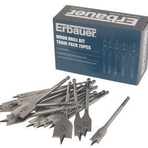 Erbauer  Hex Shank  Flat Wood Drill Bit Trade Pack 20 Pcs