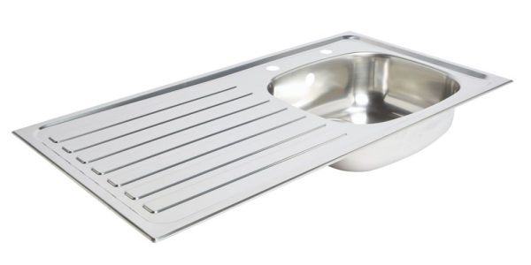 Essentials  1 Bowl Stainless Steel Kitchen Sink & LH Drainer  940mm x 490mm
