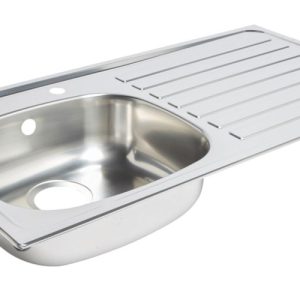 Essentials  1 Bowl Stainless Steel Kitchen Sink & RH Drainer  940mm x 490mm