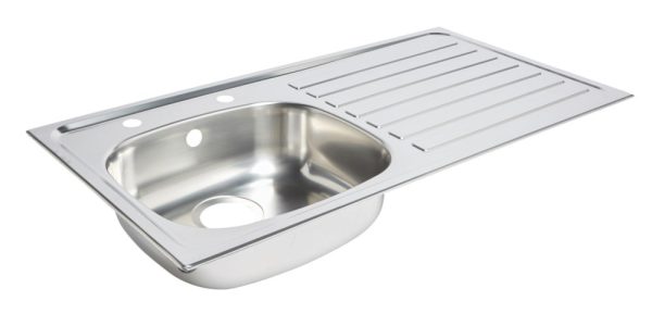 Essentials  1 Bowl Stainless Steel Kitchen Sink & RH Drainer  940mm x 490mm