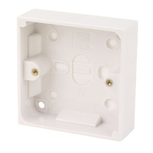 Essentials  1-Gang Surface Pattress  Back Box 25mm
