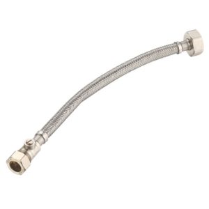 Essentials Flexible Hose with Valve 15mm x 3/4" x 300mm