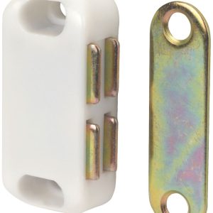 Essentials Magnetic Cabinet Catches White 42mm x 20mm 10 Pack