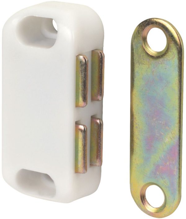 Essentials Magnetic Cabinet Catches White 42mm x 20mm 10 Pack