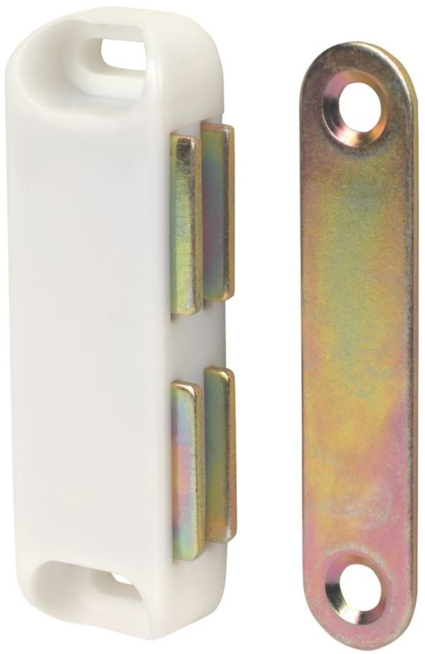 Essentials Magnetic Cabinet Catches White 65mm x 20mm 10 Pack