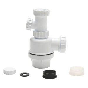 Euroflo  Universal Telescopic Bottle Trap with Appliance Outlet White 40mm