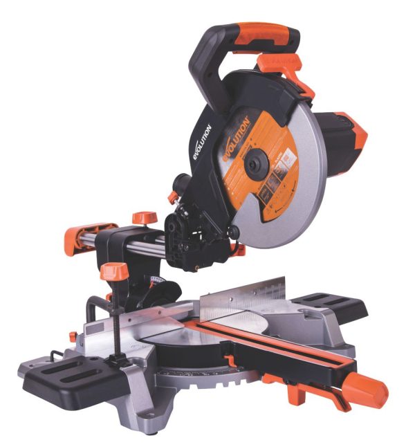 Evolution R255SMS 255mm  Electric Single-Bevel Sliding Multi-Material Mitre Saw 220-240V