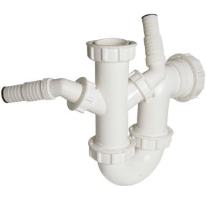 FloPlast Dual Sink & Wash Trap White 40mm