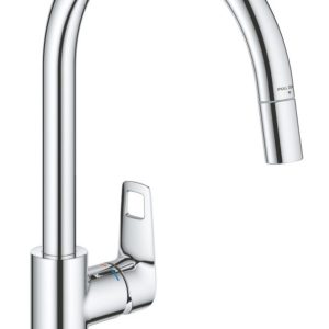 Grohe Start Cumbria   C-Spout Pull-Out Kitchen Tap Chrome