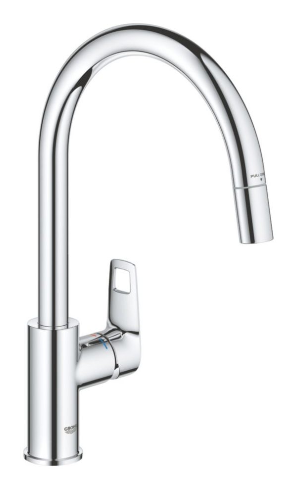 Grohe Start Cumbria   C-Spout Pull-Out Kitchen Tap Chrome
