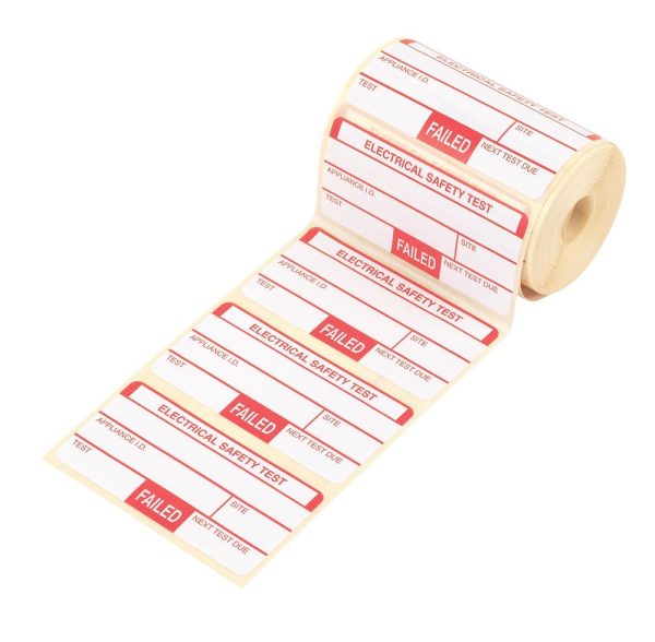 Kewtech Fail Test Labels 250 Pack