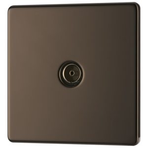 LAP  1-Gang Coaxial TV Socket Black Nickel