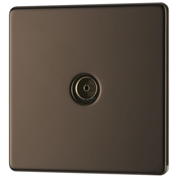 LAP  1-Gang Coaxial TV Socket Black Nickel