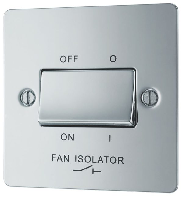 LAP  10AX 1-Gang 3-Pole Fan Isolator Switch Polished Chrome