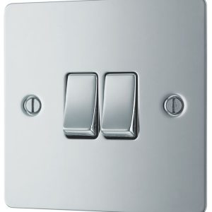 LAP  10AX 2-Gang 2-Way Light Switch  Polished Chrome