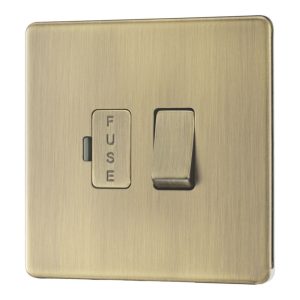 LAP  13A Switched Fused Spur  Antique Brass with Colour-Matched Inserts