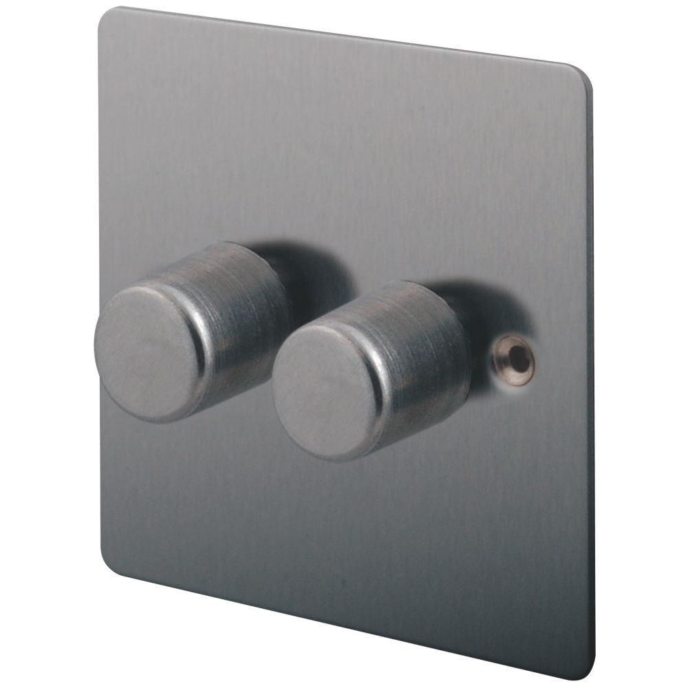 LAP 2-Gang 2-Way LED Dimmer Switch Brushed Stainless Steel